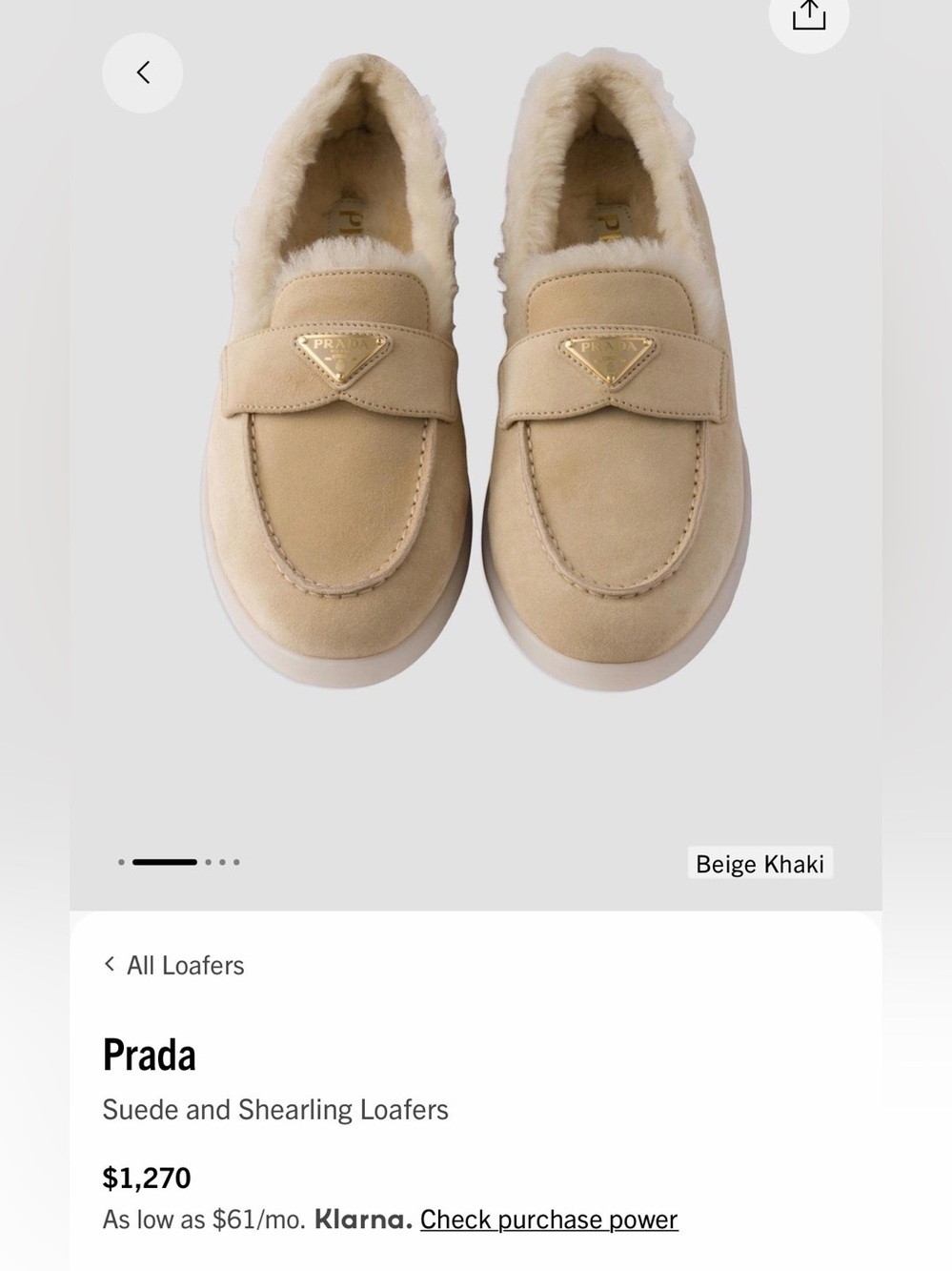 New Prada Beige Suede Shearling-Lined Slip-On Loafers Men 8.5 Women 11 - Picture 5 of 5